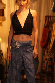 LUKE DENIM SQUARES FISHERMAN TROUSERS