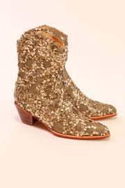 SILK SEQUIN EMBROIDERED BOOTS LOREN