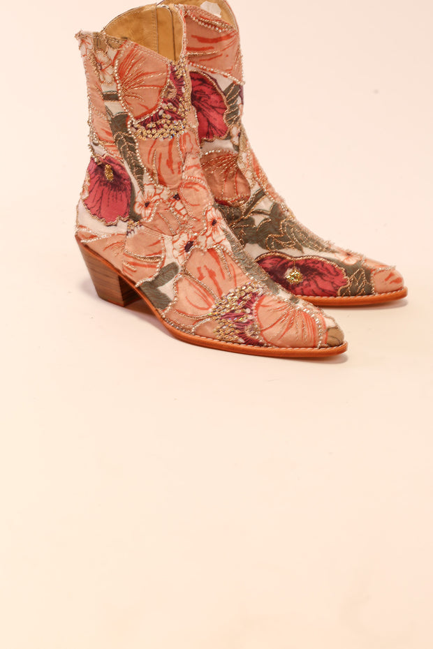 SEQUIN SILK EMBROIDERED BOOTS BALVE