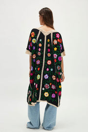 BELLA FLOR EMBROIDERED KAFTAN - sustainably made MOMO NEW YORK sustainable clothing, dress slow fashion