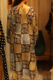 ELIZABETH SILK DRESS ANANAS PASTEL - sustainably made MOMO NEW YORK sustainable clothing, Boho Chic slow fashion