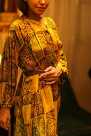 ELIZABETH SILK DRESS ANANAS YELLOW - sustainably made MOMO NEW YORK sustainable clothing, dress slow fashion