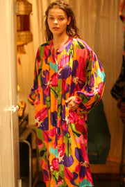 ELIZABETH SILK DRESS COLOR BOMB - sustainably made MOMO NEW YORK sustainable clothing, Boho Chic slow fashion