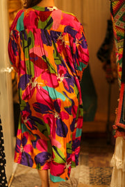 ELIZABETH SILK DRESS COLOR BOMB - sustainably made MOMO NEW YORK sustainable clothing, Boho Chic slow fashion