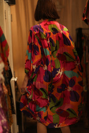ELIZABETH SILK DRESS COLOR BOMB - sustainably made MOMO NEW YORK sustainable clothing, Boho Chic slow fashion