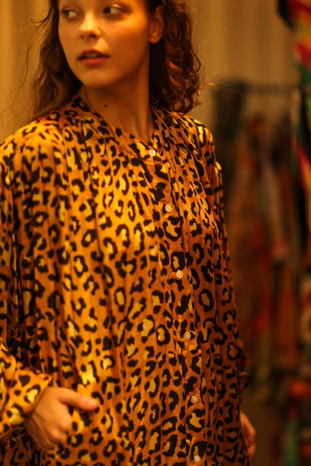 ELIZABETH SILK DRESS LEO - sustainably made MOMO NEW YORK sustainable clothing, Boho Chic slow fashion