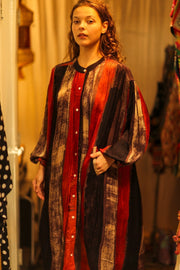 ELIZABETH SILK DRESS POPPY FIELD - sustainably made MOMO NEW YORK sustainable clothing, Boho Chic slow fashion