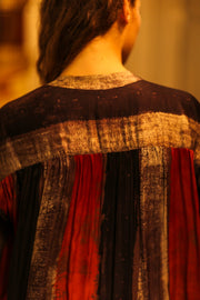 ELIZABETH SILK DRESS POPPY FIELD - sustainably made MOMO NEW YORK sustainable clothing, Boho Chic slow fashion