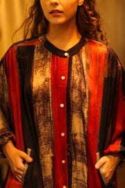 ELIZABETH SILK DRESS POPPY FIELD - sustainably made MOMO NEW YORK sustainable clothing, Boho Chic slow fashion