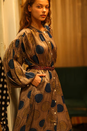 ELIZABETH SILK DRESS YO - YO YELLOW - sustainably made MOMO NEW YORK sustainable clothing, Boho Chic slow fashion