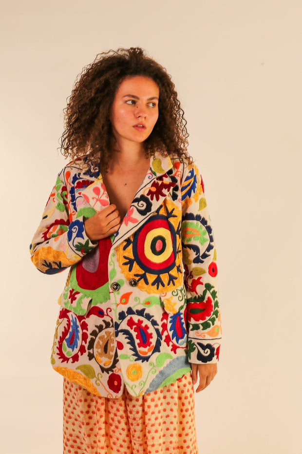 EMBROIDERED JACKET KATIJ - sustainably made MOMO NEW YORK sustainable clothing, Jacket slow fashion