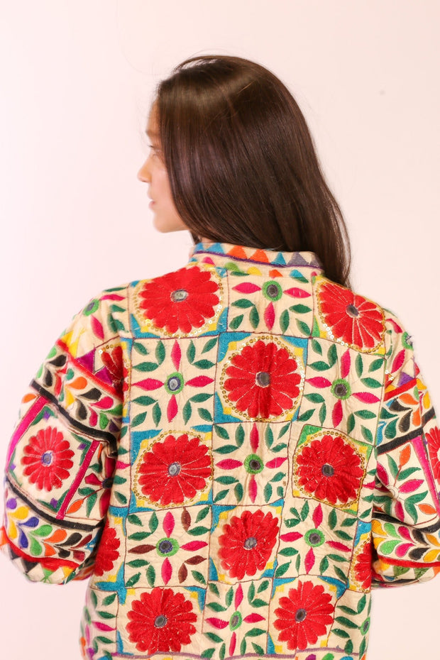 EMBROIDERED JACKET KENNEDY - sustainably made MOMO NEW YORK sustainable clothing, Jacket slow fashion