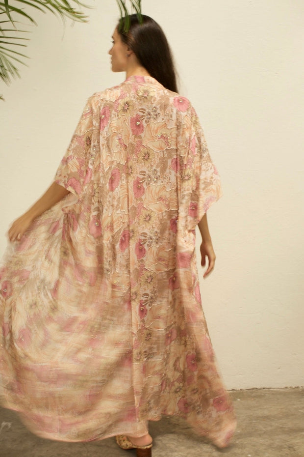 EMBROIDERED KIMONO GINEVRA - sustainably made MOMO NEW YORK sustainable clothing, Kimono slow fashion