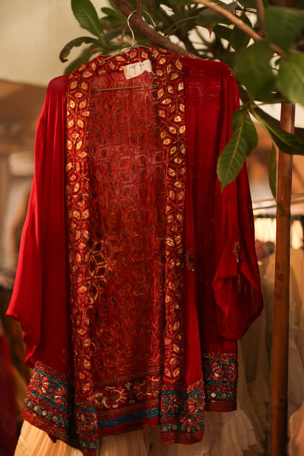 EMBROIDERED SILK KIMONO SARA - sustainably made MOMO NEW YORK sustainable clothing, slow fashion