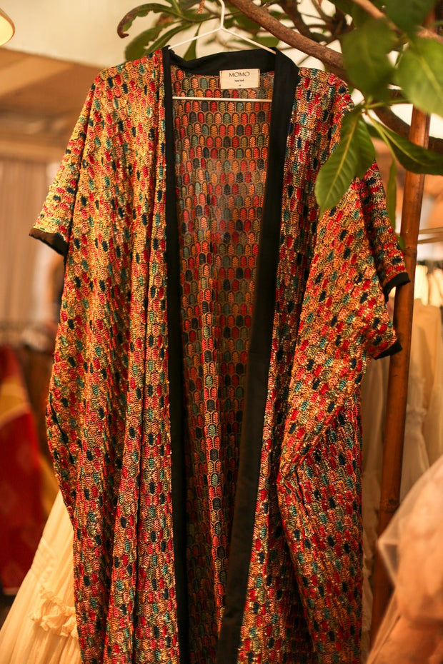 EMBROIDERED SILK KIMONO - sustainably made MOMO NEW YORK sustainable clothing, slow fashion