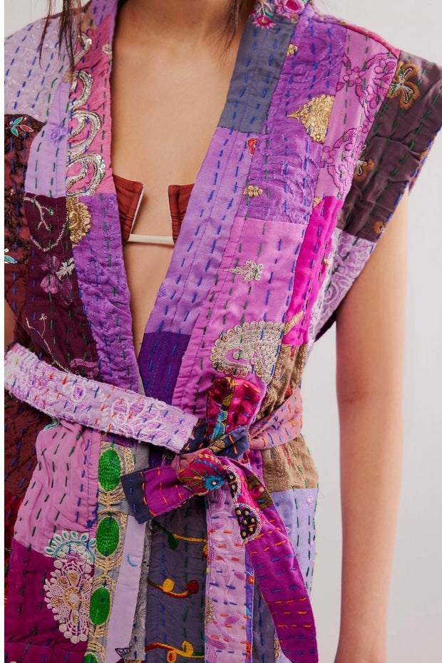 GLORIA PATCHWORK VEST - sustainably made MOMO NEW YORK sustainable clothing, slow fashion