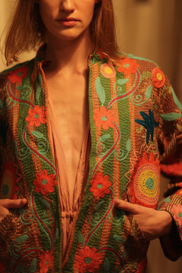 JACKET INGRID ALORA EMBROIDERED - sustainably made MOMO NEW YORK sustainable clothing, coatandjacket slow fashion