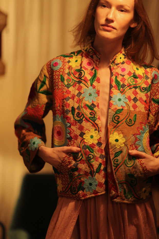 JACKET INGRID LOE EMBROIDERED - sustainably made MOMO NEW YORK sustainable clothing, coatandjacket slow fashion