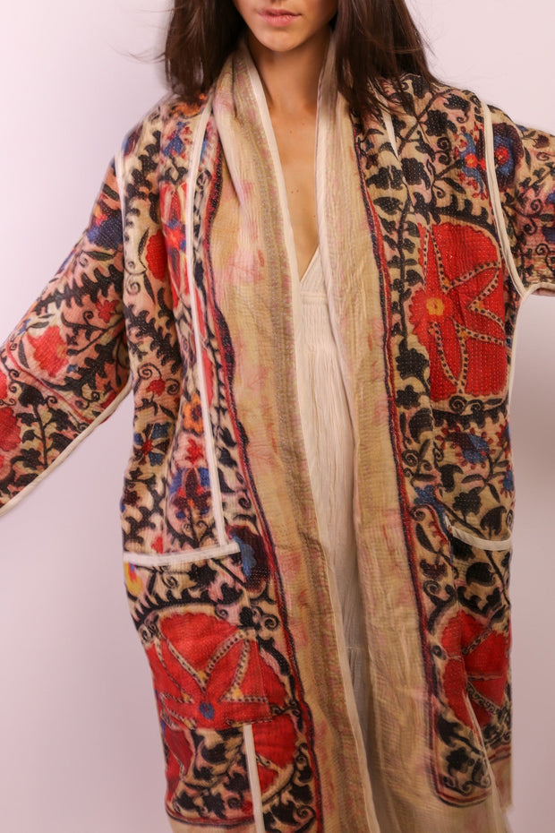 KANTHA JACKET COAT KIBI - sustainably made MOMO NEW YORK sustainable clothing, new slow fashion