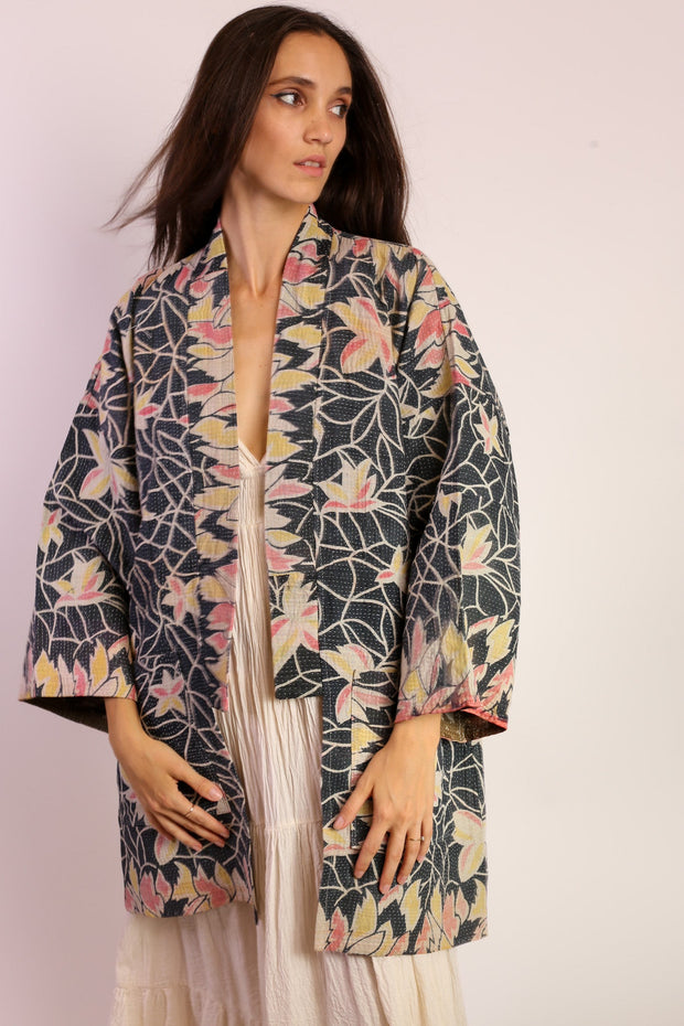 KANTHA KIMONO JACKET LAMAZ - sustainably made MOMO NEW YORK sustainable clothing, Coat slow fashion