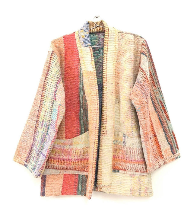 KANTHA KIMONO JACKET LAURIE - sustainably made MOMO NEW YORK sustainable clothing, Jacket slow fashion