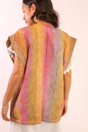 KANTHA VEST LIRAZU - sustainably made MOMO NEW YORK sustainable clothing, new slow fashion