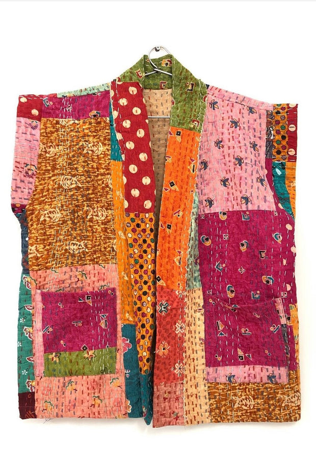 KANTHA VEST LOTTE - sustainably made MOMO NEW YORK sustainable clothing, kantha slow fashion