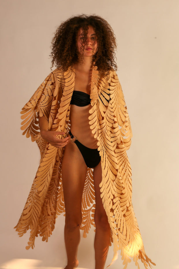 LACE KIMONO OSCAR - sustainably made MOMO NEW YORK sustainable clothing, kaftan slow fashion