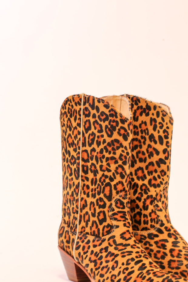 LEOPARD PRINT WESTERN BOOTS MAYA - sustainably made MOMO NEW YORK sustainable clothing, slow fashion