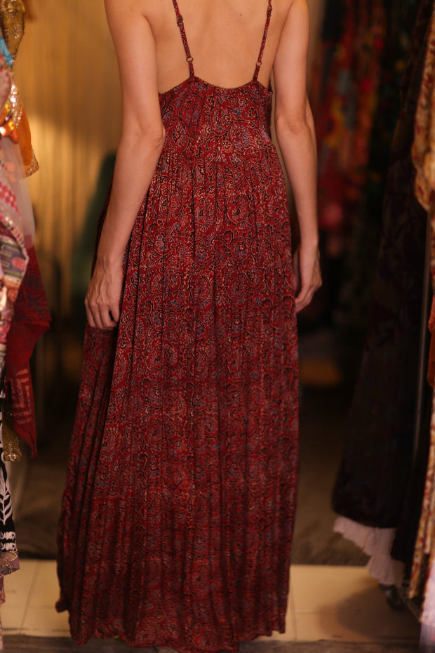 LILY SILK DRESS PIPER - sustainably made MOMO NEW YORK sustainable clothing, Boho Chic Dress slow fashion