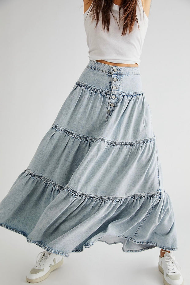 MAXI SKIRT LAURAINE - sustainably made MOMO NEW YORK sustainable clothing, skirt slow fashion