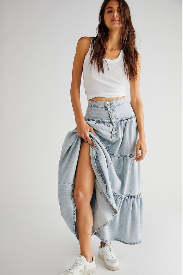 MAXI SKIRT LAURAINE - sustainably made MOMO NEW YORK sustainable clothing, skirt slow fashion