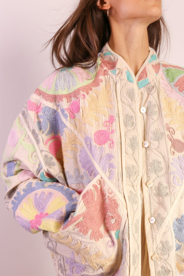 PASTEL COLOR KANTHA JACKET TILO - sustainably made MOMO NEW YORK sustainable clothing, slow fashion