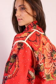 RED KANTHA JACKET COAT IMRA - sustainably made MOMO NEW YORK sustainable clothing, Coat slow fashion