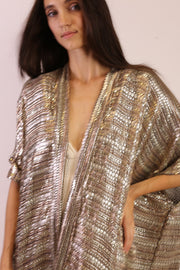 SEQUIN EMBROIDERED SHORT KIMONO MIDI - sustainably made MOMO NEW YORK sustainable clothing, new slow fashion