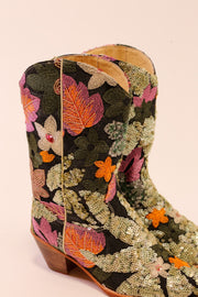 SEQUIN EMBROIDERED WESTERN BOOT LOERI - sustainably made MOMO NEW YORK sustainable clothing, slow fashion