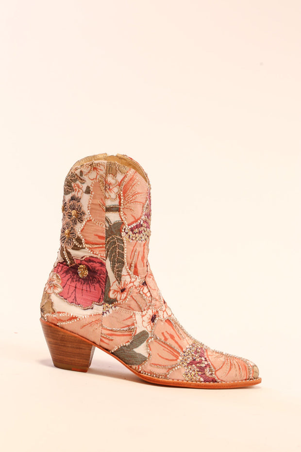 SEQUIN SILK EMBROIDERED BOOTS BALVE - sustainably made MOMO NEW YORK sustainable clothing, slow fashion