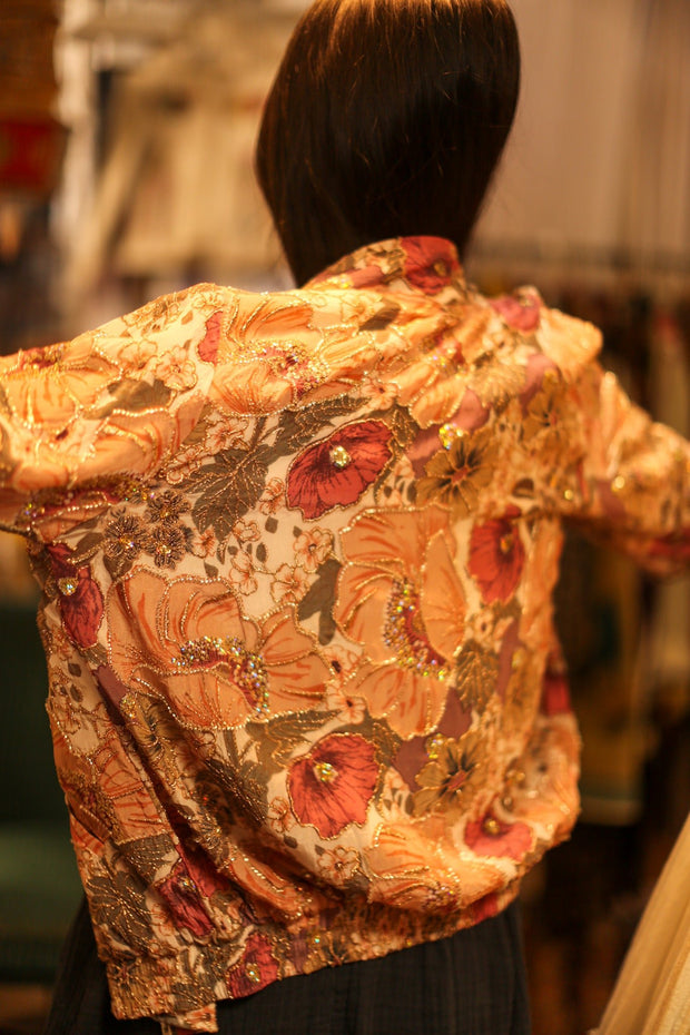 SILK BOMBER JACKET CARMEN - sustainably made MOMO NEW YORK sustainable clothing, slow fashion