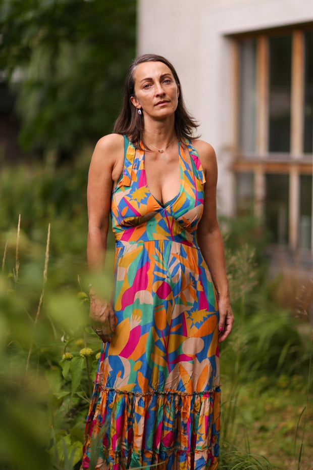 SILK DRESS MAHARA - sustainably made MOMO NEW YORK sustainable clothing, dress slow fashion