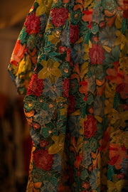 SILK EMBROIDERED KIMONO HANSU - sustainably made MOMO NEW YORK sustainable clothing, slow fashion