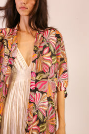 SILK EMBROIDERED KIMONO MAE - sustainably made MOMO NEW YORK sustainable clothing, slow fashion