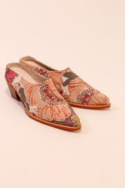 SILK EMBROIDERED MULES LINA - sustainably made MOMO NEW YORK sustainable clothing, slow fashion