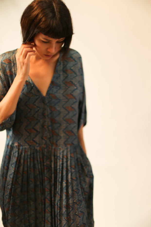 SILK KAFTAN DRESS LIA - sustainably made MOMO NEW YORK sustainable clothing, kaftan slow fashion