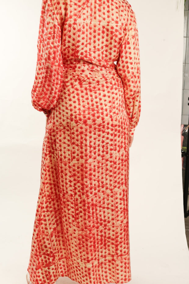 SILK WRAP DRESS CECYLIA - sustainably made MOMO NEW YORK sustainable clothing, dress slow fashion