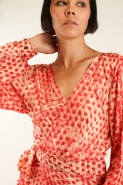 SILK WRAP DRESS CECYLIA - sustainably made MOMO NEW YORK sustainable clothing, dress slow fashion