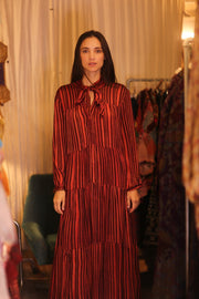SILK XL BUTTONED DRESS LOA SILAS - sustainably made MOMO NEW YORK sustainable clothing, dresskaftan slow fashion