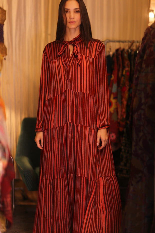 SILK XL BUTTONED DRESS LOA SILAS - sustainably made MOMO NEW YORK sustainable clothing, dresskaftan slow fashion