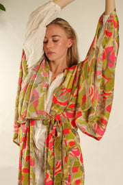 SILK XL KIMONO REEMA - sustainably made MOMO NEW YORK sustainable clothing, Kimono slow fashion