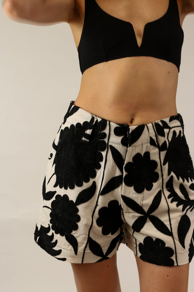 SUZANI EMBROIDERED SHORTS KATIE - sustainably made MOMO NEW YORK sustainable clothing, shorts slow fashion