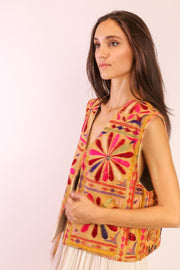 VINTAGE EMBROIDERED VEST LAHLO - sustainably made MOMO NEW YORK sustainable clothing, new slow fashion